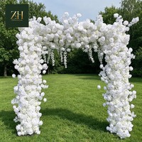 Arche de fleurs carrée en soie blanche personnalisée, roses et hortensias, ensemble d'arrangements pour arche de mariage, pour la décoration commerciale des fêtes
