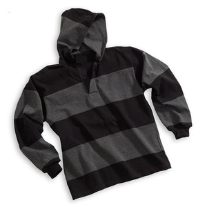<span class=keywords><strong>Maillot</strong></span> de <span class=keywords><strong>rugby</strong></span> super lourd à capuche pour <span class=keywords><strong>homme</strong></span> en coton avec rayures et manches longues - Product Image 4