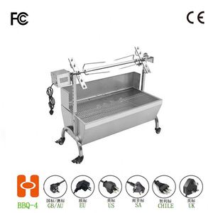 Commercial Restaurant Stainless Steel Powder Coated <b>BBQ</b> Grill Machine Modern Pig Meat Rotisserie Automatic Eco-Friendly <b>Trolley</b> - Product Image 2