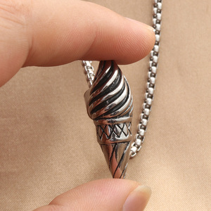 yunnique Stainless Steel Ice Cream Pendant Necklace Geometric Food Theme Men's Fashion Jewelry Gift Summer 2021 - Product Image 3