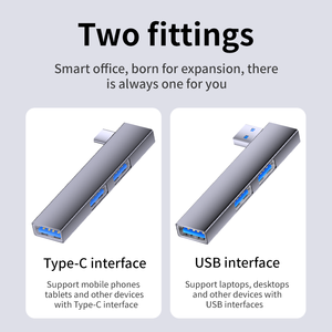 3-Trong-1 <span class=keywords><strong>USB</strong></span> <span class=keywords><strong>3.0</strong></span> Adapter Docking Station Đa Chức Năng Máy Tính Hub U Đĩa 90 Độ Loại C Splitter Khuỷu Tay 5Gbps Tốc Độ - Product Image 4