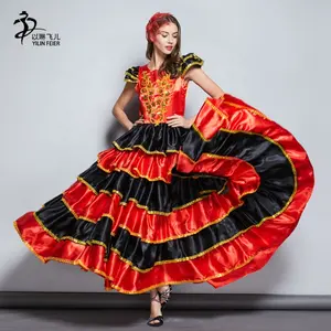 25 Yard göbek dans eteği İspanyol dans elbise performans giyim flamenko elbise