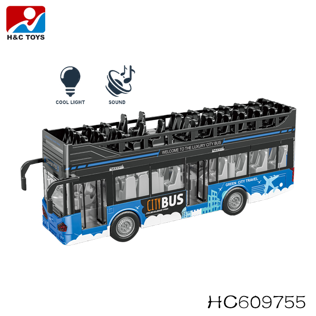 Multifunction Double Decker Traffic Bus Toy for Kids, Plastic