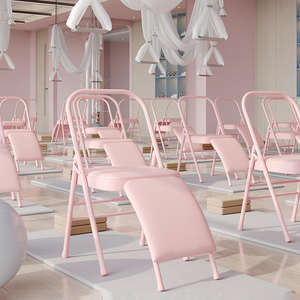 Herramienta <span class=keywords><strong>auxiliar</strong></span> al por mayor adultos masaje metal plegable inversión multifuncional Yoga silla plegable sin espalda - Product Image 5