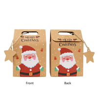 Sac cadeau en papier kraft de Noël, sac de shopping en papier imprimé Joyeux Noël, boîte d'emballage pour bonbons de Noël