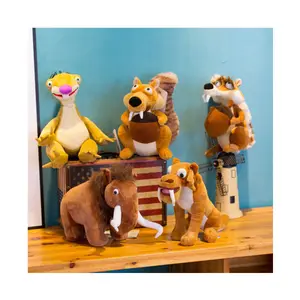 Boneka gajah binatang kecil usia es, boneka gajah, mainan mewah hadiah ulang tahun anak-anak, mainan mewah usia es