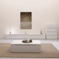 Meuble TV de luxe moderne et léger Meubles de salon Meuble TV standard en bois massif et table basse