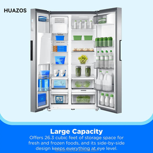ตู้เย็นอัจฉริยะ OEM Huazos แบบพกพา สองประตู ข้างต่อกัน ระบบทำความเย็นแบบลม สำหรับใช้ในครัวเรือน - Product Image 5