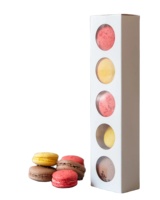 Boîte à dessert en papier personnalisée, vente chaude, type tiroir, emballage pour muffins, biscuits, gâteaux, boîte à macarons blanche individuelle