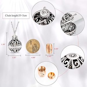 Collar con Urna <span class=keywords><strong>de</strong></span> Flores Huecas <span class=keywords><strong>para</strong></span> Cenizas <span class=keywords><strong>de</strong></span> Mascotas, Colgante Conmemorativo '<span class=keywords><strong>Para</strong></span> <span class=keywords><strong>Siempre</strong></span> en Mi Corazón', Joyería <span class=keywords><strong>de</strong></span> Cremación, Regalo Personalizado - Product Image 6