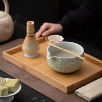 Ensemble de matcha en céramique à motifs ciel étoilé de style japonais avec support pour chasen, cuillère à matcha, bol - Accessoires pour cérémonie du thé, boîte cadeau