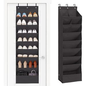 Over The Door <b>Shoe</b> Organizer 10 Pockets Heavy Duty Black Hanging <b>Shoe</b> Rack For Closet Door Storage - Product Image 1