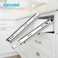 Glissières de tiroir dissimulées à extension complète verrouillables de 32 pouces en acier laminé à froid pour cuisine, hôpital, chambre, appartement, capacité 35 kg