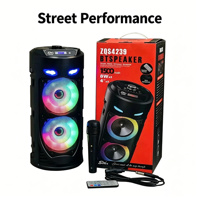 Foreign Trade ZQS4239 IPX2 Waterproof V2.0 Wireless Dual 4-Inch Speaker for Outdoor Square Dance