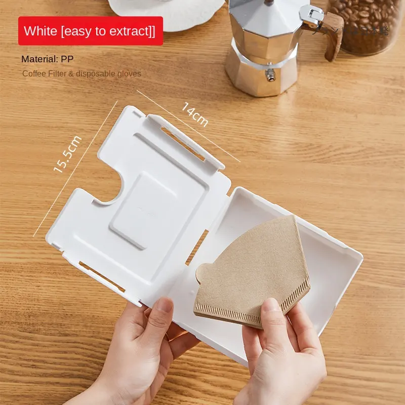 Japanese-style coffee filter paper storage box round fan-shaped with cover magnetic suction refrigerator magnets