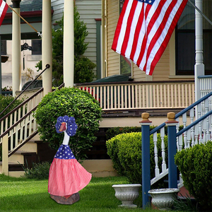 Jour <span class=keywords><strong>de</strong></span> l'indépendance/Memorial Day Goose Outfits <span class=keywords><strong>Décoration</strong></span> 4th july Porche Statue 23 pouces Extérieur Jardin Patio Party Art Decor - Product Image 2