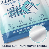 Lingettes nettoyantes électroniques personnalisées en emballage individuel, sans traces, sans peluches, sans danger pour les écrans, lingettes humides pour moniteur d'ordinateur et clavier
