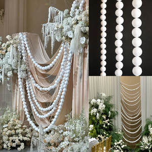 קצף כדור פנינה מחרוזת קישוטים חתונה קישוט התלוי קישוט עבור רקע קישוט חתונה - Product Image 3