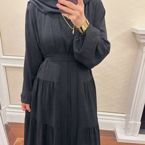 Tondre les robes <span class=keywords><strong>de</strong></span> femmes Abaya <span class=keywords><strong>de</strong></span> gros 2025 vêtements islamiques modeste Abaya Cardigan et robe intérieure 2 pièces Abaya Set Adultes - Product Image 3