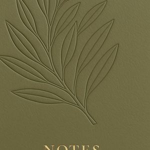Olive Green Notebook Gift Set Debossed Leaf Design Minimalist PU Leather Journal and Beige <b>Pen</b> in Gift Box - Product Image 6