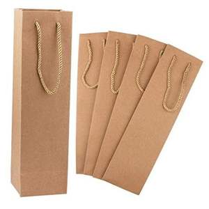 Personalizado Barato Impresso Logotipo Rosa Kraft Paper <span class=keywords><strong>Wine</strong></span> Gift <span class=keywords><strong>Bag</strong></span> Cordão para Vinho Champagne Whisky Bebidas Energéticas Promoções Artesanato - Product Image 1