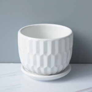 Cerámica Dehua porcelana suculenta planta <span class=keywords><strong>maceta</strong></span> pequeña flor estante Puro Blanco rayas lavabo - Product Image 3