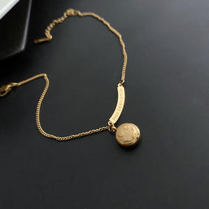 Bracelet de <span class=keywords><strong>cheville</strong></span> tendance en acier inoxydable Ivanda plaqué or 18 carats PVD, porte-bonheur, motif sourire, bijou de mode, cadeau pour femme, vente en gros - Product Image 1