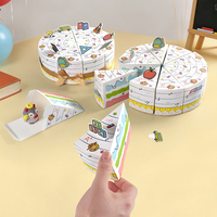 Boîte cadeau en carton triangulaire détachable en forme de gâteau créatif, thème rentrée scolaire, pour fêtes sur le campus, emballage de friandises