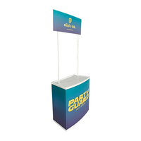 Comptoir promotionnel portable pliable rectangulaire en plastique PP pour la publicité et la dégustation en supermarché