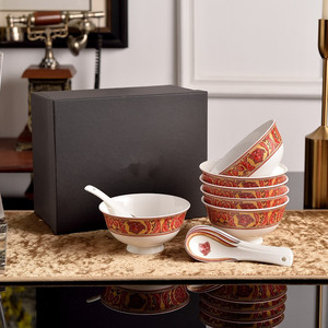 Meilleure vente en gros ensemble de vaisselle en céramique de luxe moderne bol de soupe en céramique avec boîte-cadeau - Product Image 5