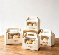 Boîte d'emballage pour gâteau d'anniversaire personnalisée, boîte à gâteau miniature biodégradable haut de gamme avec motif personnalisé et fenêtre transparente