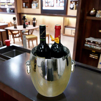 Seau à glace à double paroi en acier inoxydable, design unique et populaire, bon marché, 1 pièce
