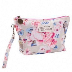 Sac de Maquillage Imprimé Fleurs Mignon et Tendance en Toile, Sac de Voyage Multifonctionnel Portable et Imperméable pour Cosmétiques – Vente en Gros - Product Image 3