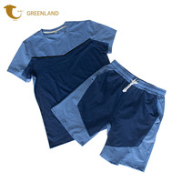 Vente en gros Tenue de sport décontractée d'été pour homme imprimée de marque personnalisée Ensemble 2 pièces short en coton avec t-shirt à manches courtes pour hommes