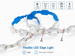 Tira <span class=keywords><strong>de</strong></span> Luz LED Flexible <span class=keywords><strong>de</strong></span> 22 mm, DC 12 V, IP67, 18 LED, para <span class=keywords><strong>Caja</strong></span> <span class=keywords><strong>de</strong></span> Luz <span class=keywords><strong>de</strong></span> <span class=keywords><strong>Doble</strong></span> Cara - Product Image 2