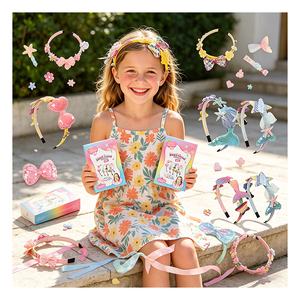 Kit d'accessoires pour cheveux d'enfants : Couronne de sirène, fleurs en strass, breloques, boîte cadeau créative pour loisirs créatifs, ensemble de jouets - Product Image 2