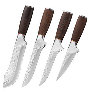 Juego de <span class=keywords><strong>cuchillos</strong></span> de carnicero con mango de madera, forjados a mano, con funda de cuero, <span class=keywords><strong>para</strong></span> deshuesar, <span class=keywords><strong>para</strong></span> cocina y accesorios de cocina - Product Image 1
