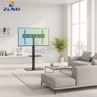 Support TV sur pied ZENO, support vertical haut pour écran plat de 32 à 65 pouces, réglage en hauteur, charge maximale 40 kg/88 lb