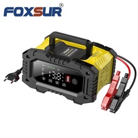 Cargador de Batería FOXSUR 12V 24V 10A, Cargador Automático Rápido de 10 amperios para Baterías de Litio Lifepo4, AGM, Gel, Plomo-Ácido, para Motocicletas, Camiones y Automóviles
