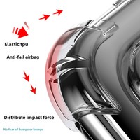 Coque de téléphone en TPU compatible quatre coins, épaisseur 1,5 mm, transparente, antichoc, protection pour Apple iPhone