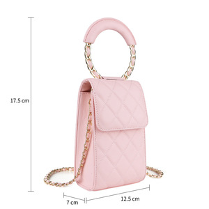 Nouveau sac à bandoulière en cuir à motif diamant pour femme, sac à chaîne tendance, design unique, mini sac messager - Product Image 4