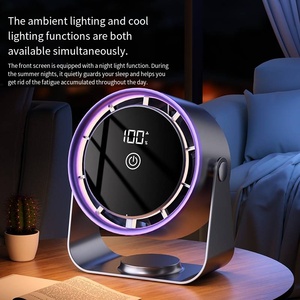 Ventilador de Escritorio sin Aspas de Alta Velocidad, 100 Velocidades, Iluminación, Viento Potente, Batería de Litio de Gran Capacidad para Exteriores y Escritorio - Product Image 6