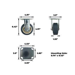 <span class=keywords><strong>5</strong></span> Zoll Hochbelastbare Thermoplastische Gummi-Starrrollen |   Für Industriewagen & Transportkarren |   Trolley & Ausrüstung - Product Image 2