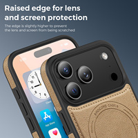 Funda de Teléfono de Cuero PU Premium para iPhone 17 18 Pro Max, con Succión Magnética, Ranuras para Tarjetas, Compatible con TPU y PC, Antigolpes, Estilo Ejecutivo