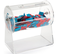 Personnalisé Grand Transparent Acrylique Comptoir Urne En Plastique Billet de Tombola Tambours avec Porte Verrouillable