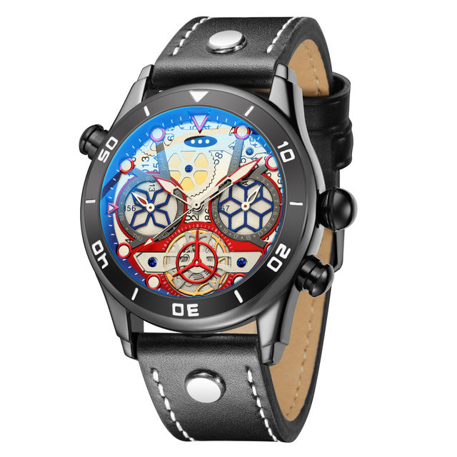 Dome Glass Casual Leather Wrist Watch Japanese Quartz Movement Wholesale Cheap Price Men Watch