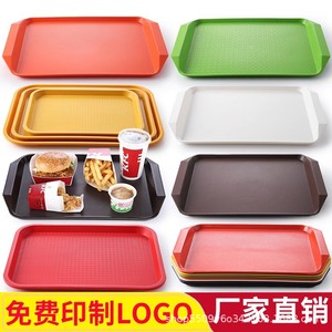 Bandeja rectangular de plástico para comida rápida, vajilla para cantina, bandeja para restaurante comercial o hamburguesería, bandeja para servir. - Product Image 2