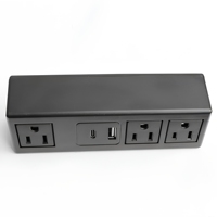 Multiprise de bureau en plastique avec pince de fixation, port de charge USB Type-C et PD 20W