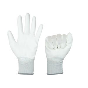Guantes blancos recubiertos de PU de alta calidad Guantes de trabajo de uso general Guantes de seguridad resistentes al desgaste LOGOTIPO personalizable gratis - Product Image 3