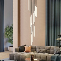 Lustre suspendu pour escalier, Loft, Design de luxe, luminaire décoratif d'intérieur, idéal pour un salon, une Villa ou des escaliers